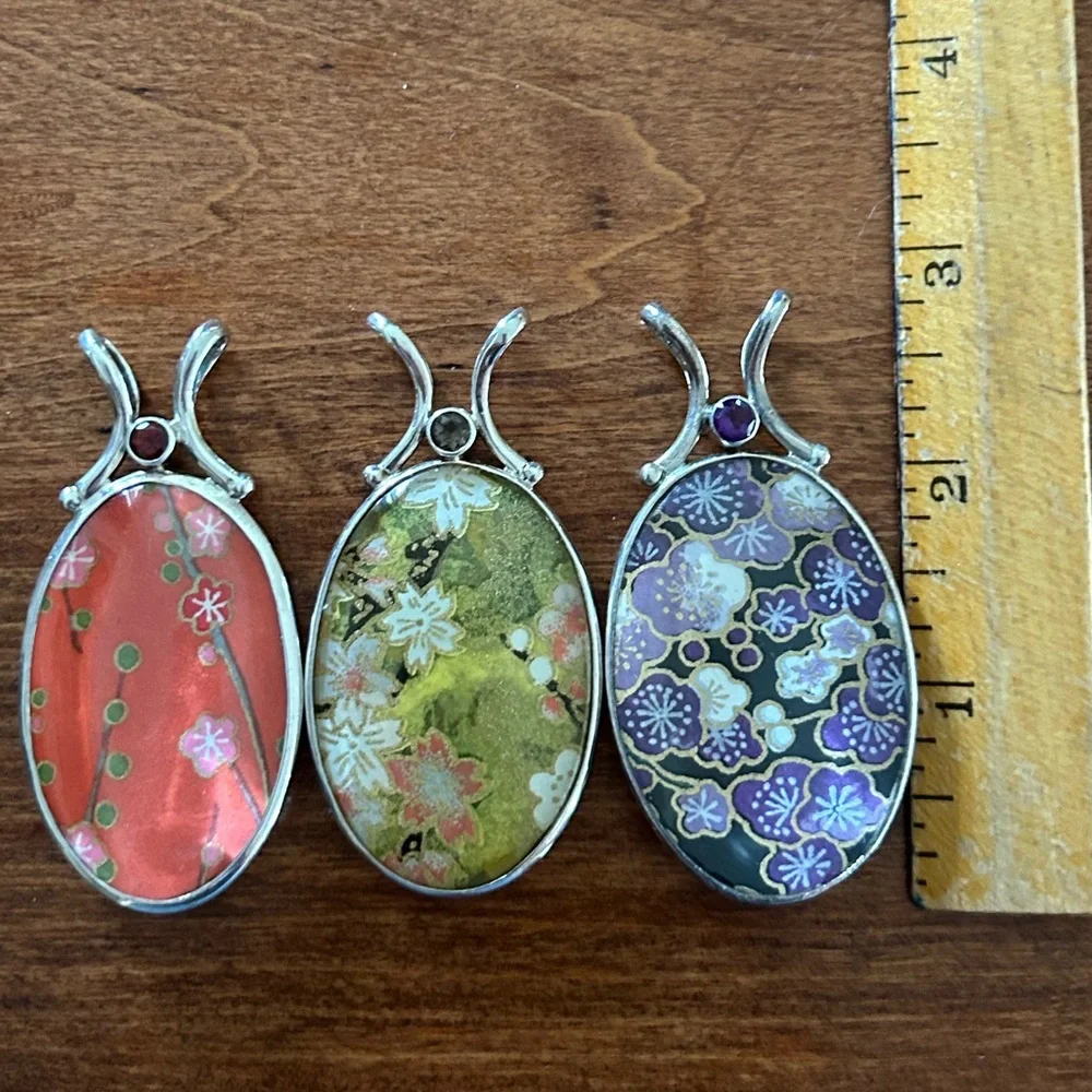 Sajen Sterling Silver 2-Sided Pendants- Set of 3 - Picture 4 of 7